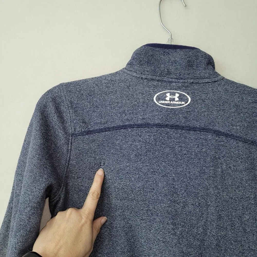 Under Armour Jacket Youth M(8-10) Blue Full Zip Cold Gear Loose Pockets *Flaw‎